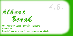albert berak business card